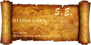 Slifka Endre névjegykártya